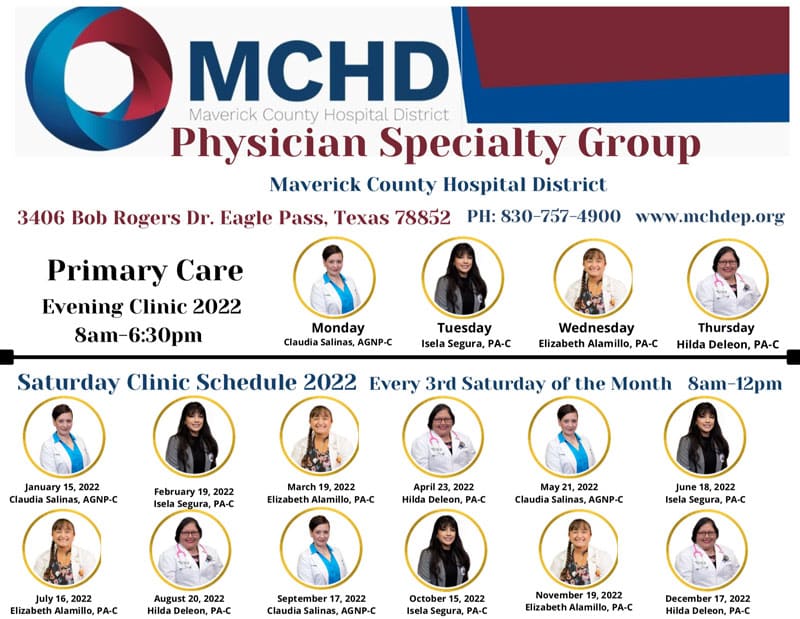 MCHD Schedule 2022