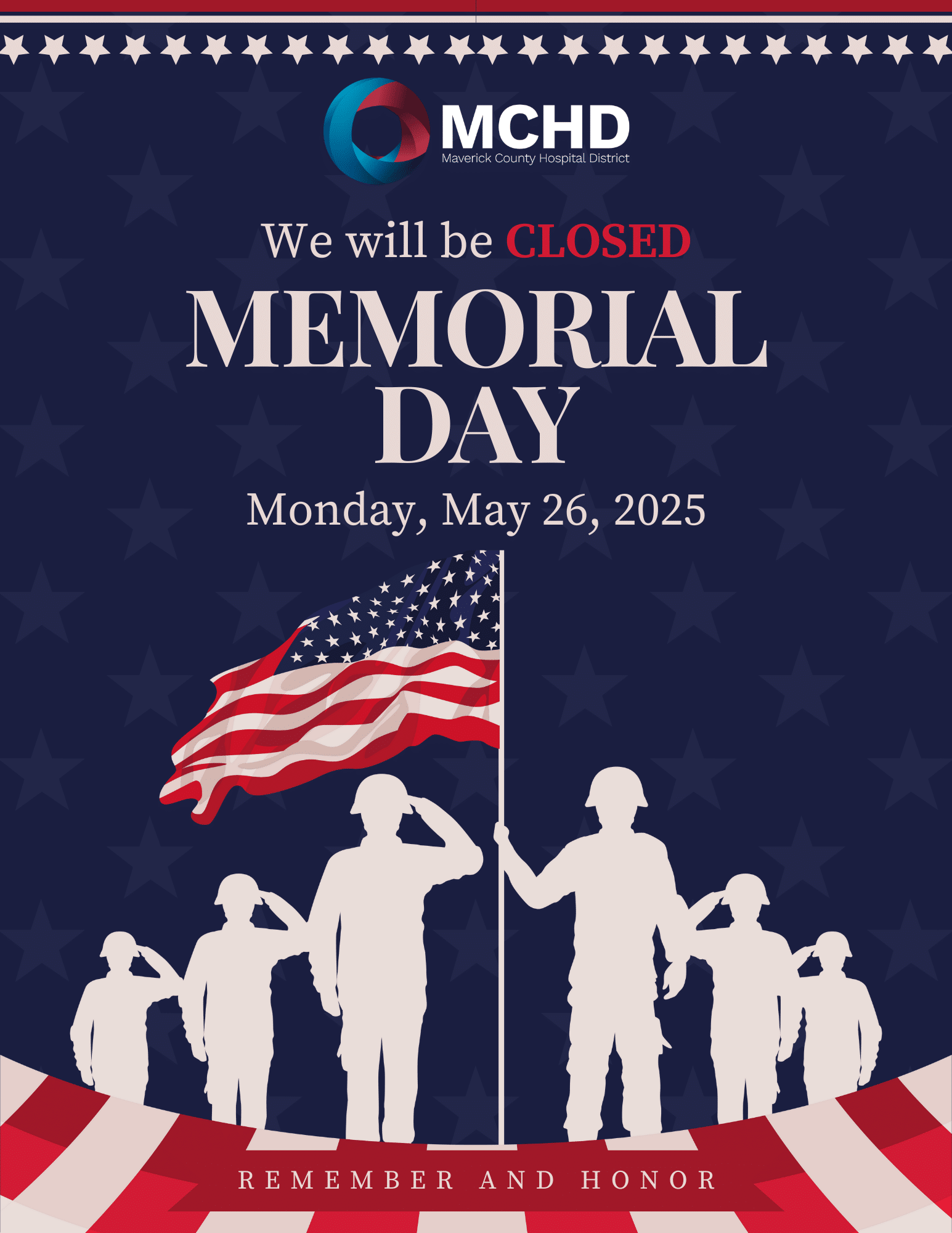 Red Navy Modern Memorial Day Flyer